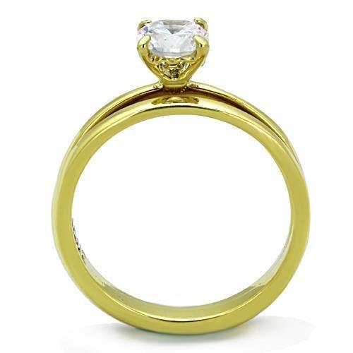 Wedding Rings for Women Engagement Cubic Zirconia Promise Ring Set for Her in Gold Tone Sarah - Jewelry Store by Erik Rayo