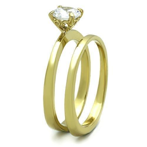 Wedding Rings for Women Engagement Cubic Zirconia Promise Ring Set for Her in Gold Tone Sarah - Jewelry Store by Erik Rayo