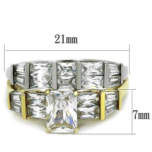 Wedding Rings for Women Engagement Cubic Zirconia Promise Ring Set for Her in Gold Tone TK1708 - Jewelry Store by Erik Rayo