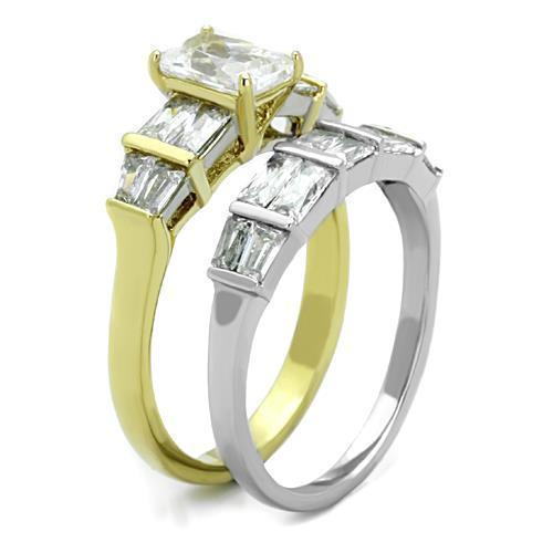 Wedding Rings for Women Engagement Cubic Zirconia Promise Ring Set for Her in Gold Tone TK1708 - Jewelry Store by Erik Rayo