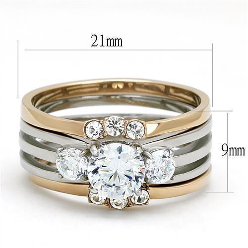 Wedding Rings for Women Engagement Cubic Zirconia Promise Ring Set for Her in Gold Tone TK3212 - Jewelry Store by Erik Rayo