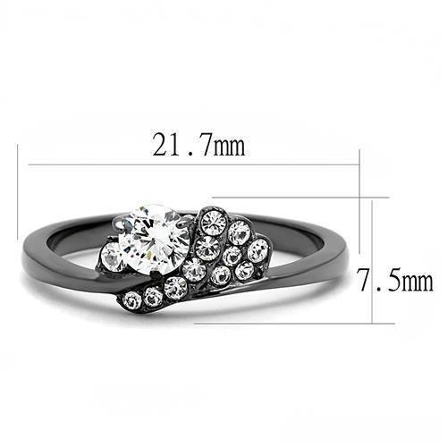 Wedding Rings for Women Engagement Cubic Zirconia Promise Ring Set for Her in Light Black Tone Zariah - Jewelry Store by Erik Rayo