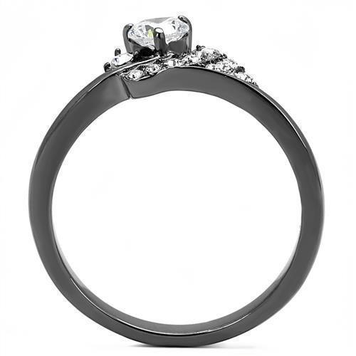Wedding Rings for Women Engagement Cubic Zirconia Promise Ring Set for Her in Light Black Tone Zariah - Jewelry Store by Erik Rayo