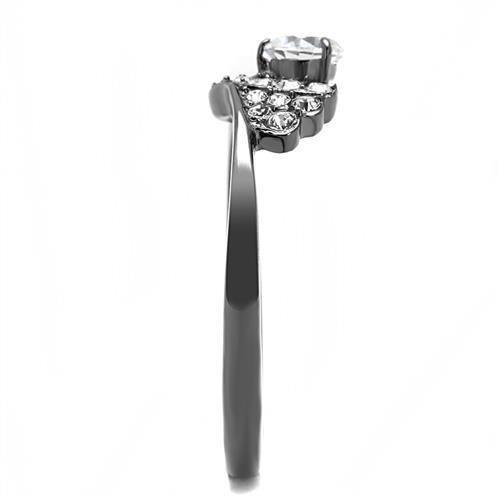 Wedding Rings for Women Engagement Cubic Zirconia Promise Ring Set for Her in Light Black Tone Zariah - Jewelry Store by Erik Rayo