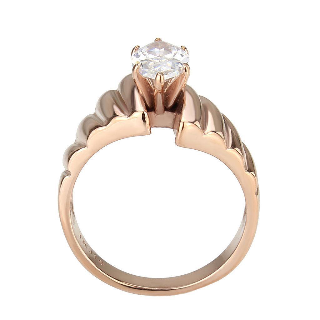 Wedding Rings for Women Engagement Cubic Zirconia Promise Ring Set for Her in Rose Gold TK3787 - Jewelry Store by Erik Rayo