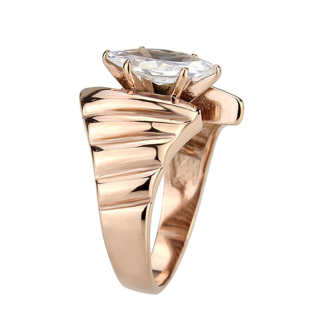 Wedding Rings for Women Engagement Cubic Zirconia Promise Ring Set for Her in Rose Gold TK3787 - Jewelry Store by Erik Rayo