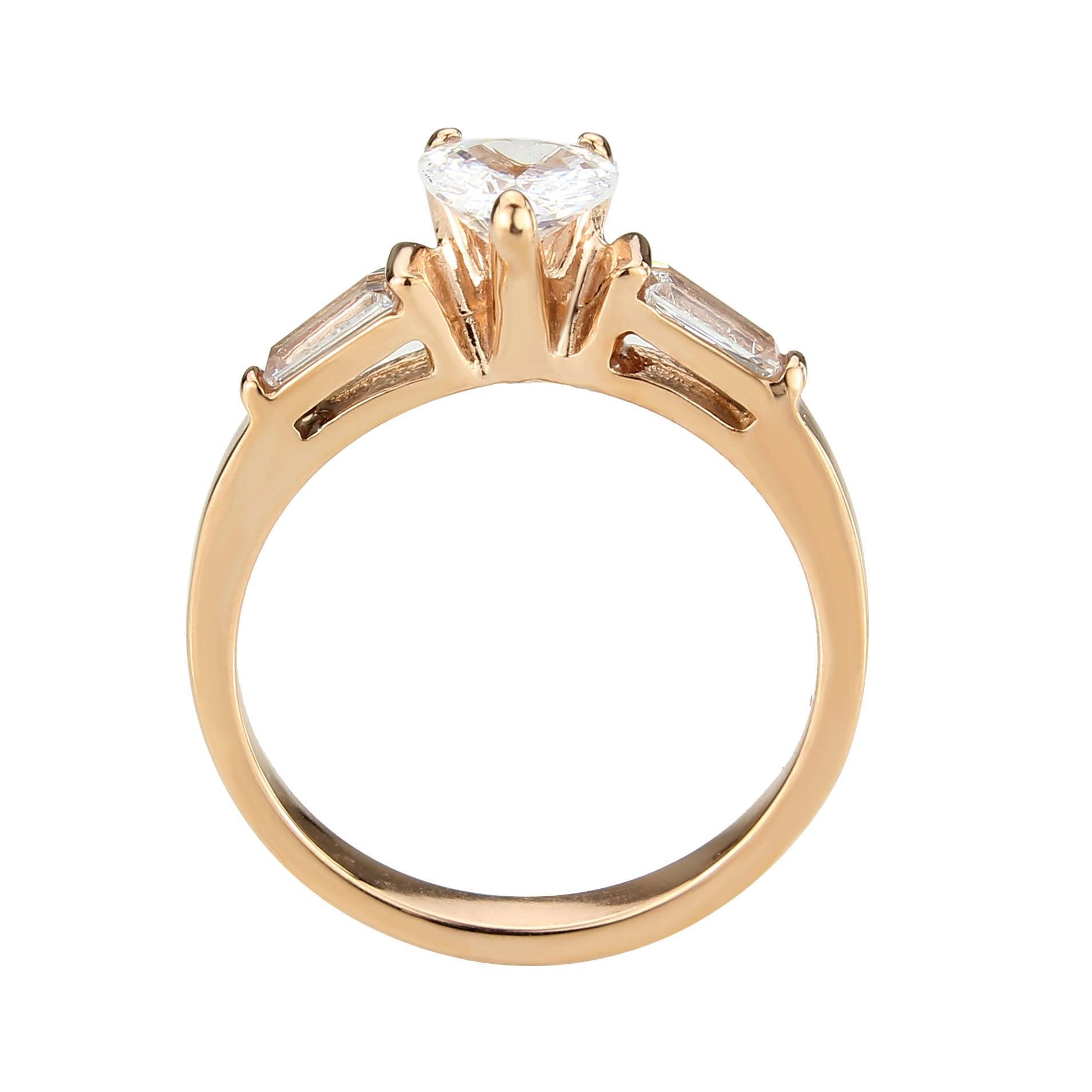 Wedding Rings for Women Engagement Cubic Zirconia Promise Ring Set for Her in Rose Gold TK3829 - Jewelry Store by Erik Rayo