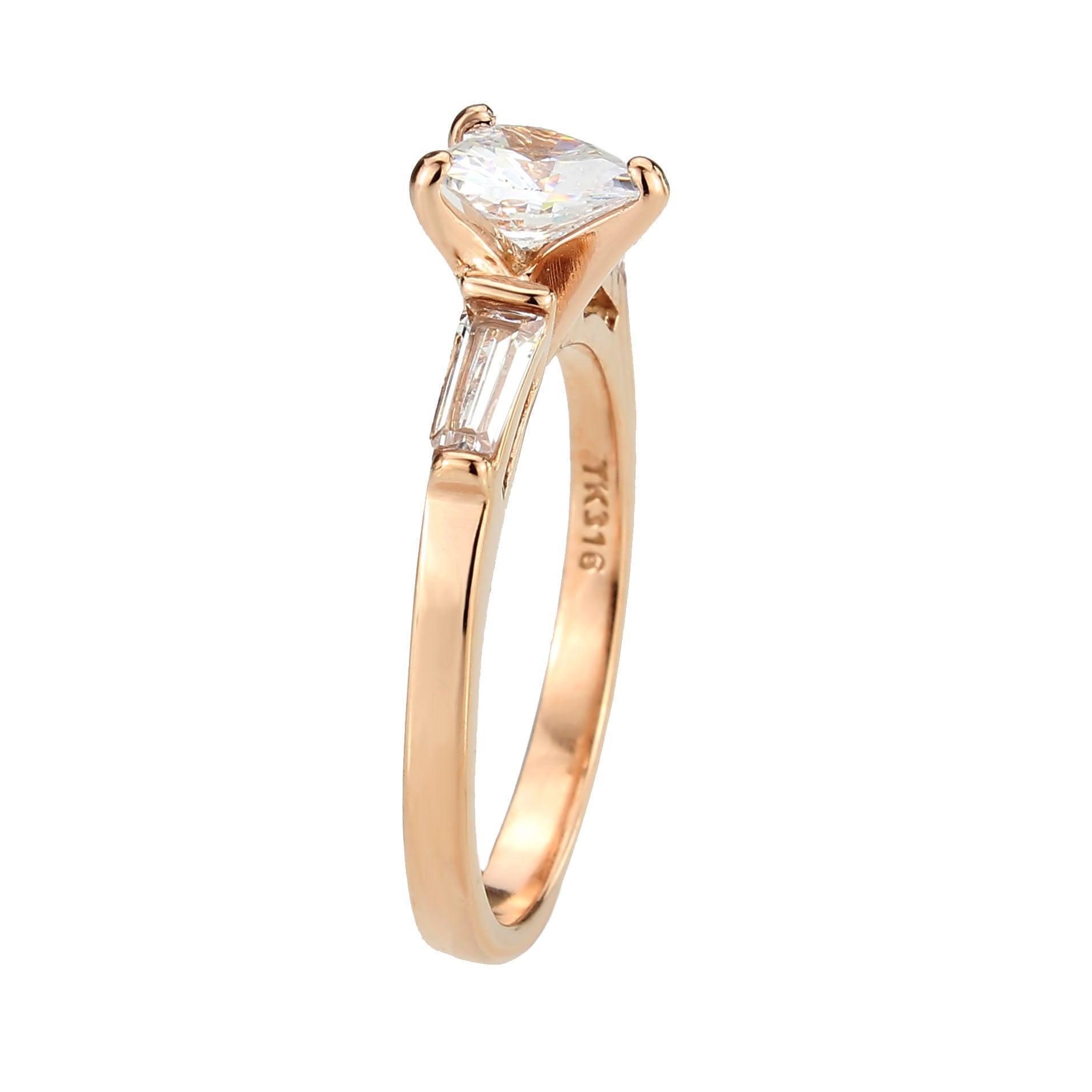 Wedding Rings for Women Engagement Cubic Zirconia Promise Ring Set for Her in Rose Gold TK3829 - Jewelry Store by Erik Rayo