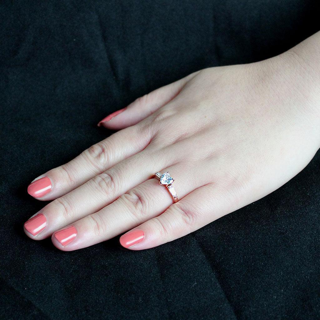 Wedding Rings for Women Engagement Cubic Zirconia Promise Ring Set for Her in Rose Gold TK3829 - Jewelry Store by Erik Rayo