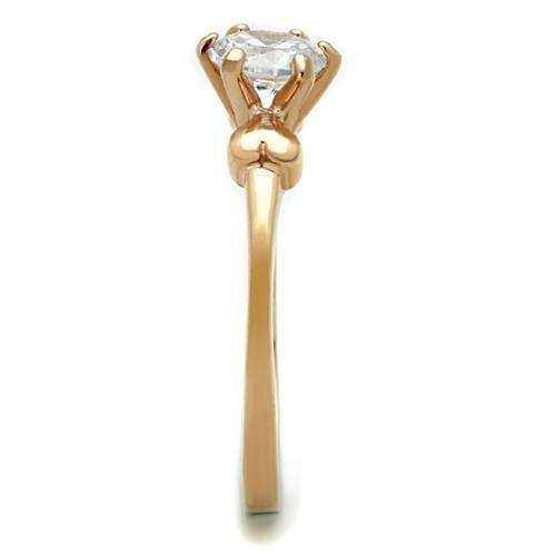 Wedding Rings for Women Engagement Cubic Zirconia Promise Ring Set for Her in Rose Gold Tone Alatri - Jewelry Store by Erik Rayo