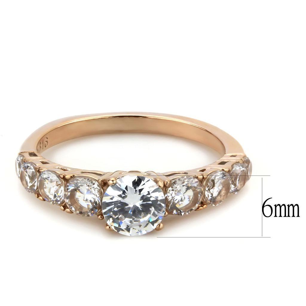 Wedding Rings for Women Engagement Cubic Zirconia Promise Ring Set for Her in Rose Gold Tone Amman Clear - Jewelry Store by Erik Rayo