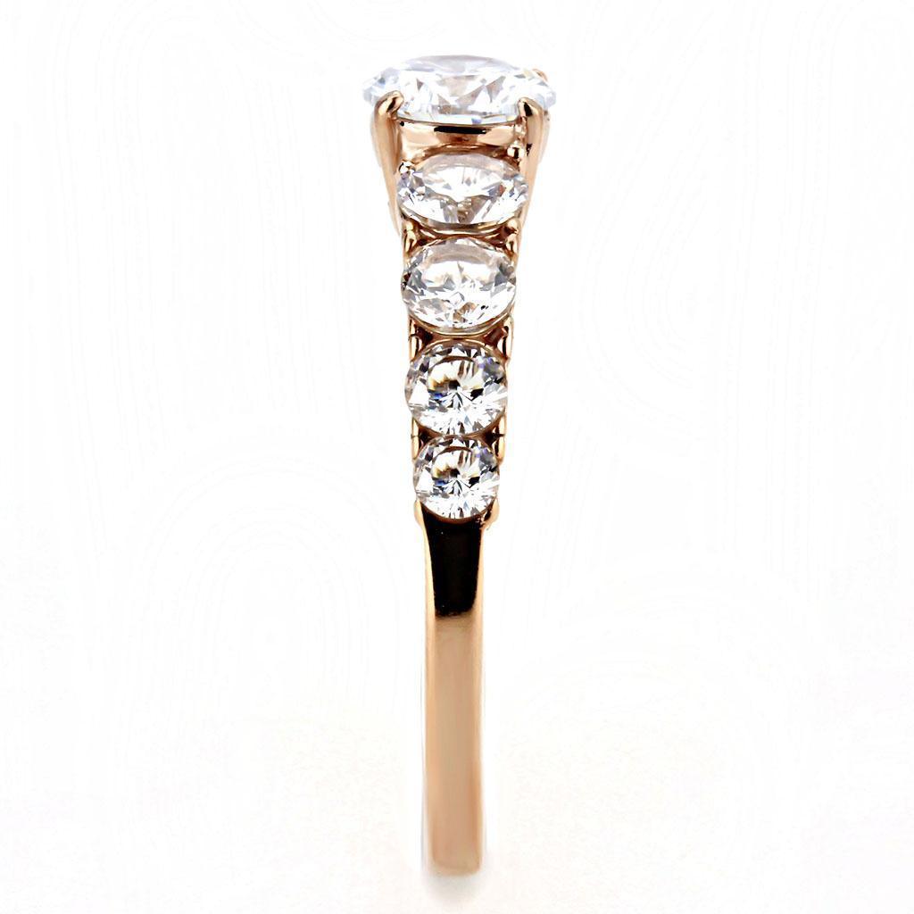 Wedding Rings for Women Engagement Cubic Zirconia Promise Ring Set for Her in Rose Gold Tone Amman Clear - Jewelry Store by Erik Rayo