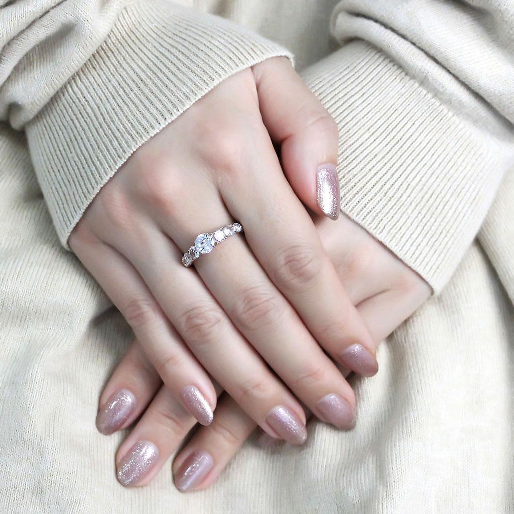 Wedding Rings for Women Engagement Cubic Zirconia Promise Ring Set for Her in Rose Gold Tone Amman Clear - Jewelry Store by Erik Rayo