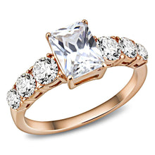 Load image into Gallery viewer, Wedding Rings for Women Engagement Cubic Zirconia Promise Ring Set for Her in Rose Gold Tone Ankara Clear - Jewelry Store by Erik Rayo
