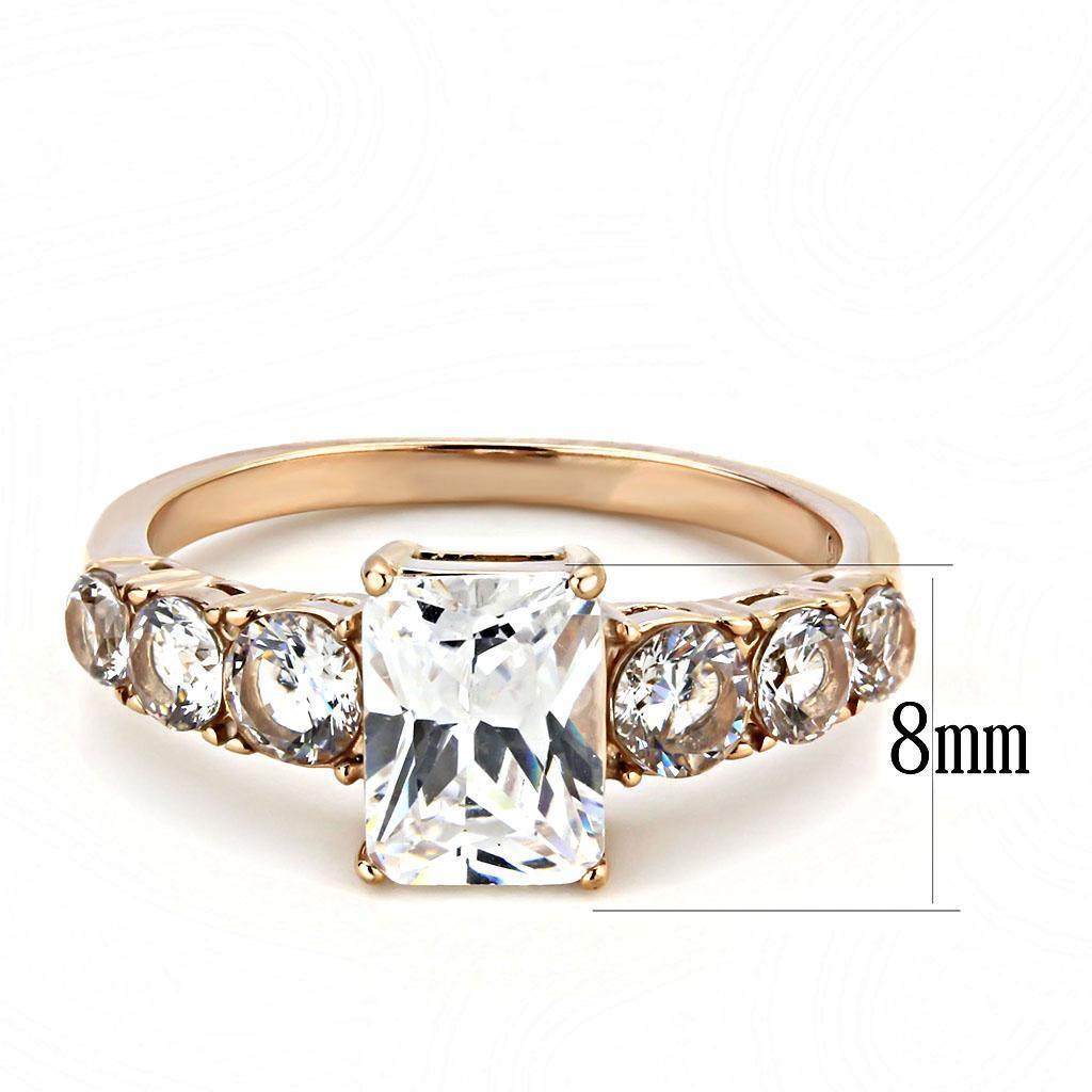 Wedding Rings for Women Engagement Cubic Zirconia Promise Ring Set for Her in Rose Gold Tone Ankara Clear - Jewelry Store by Erik Rayo