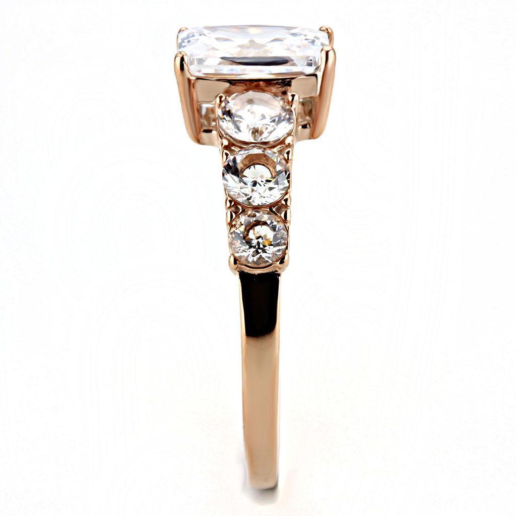 Wedding Rings for Women Engagement Cubic Zirconia Promise Ring Set for Her in Rose Gold Tone Ankara Clear - Jewelry Store by Erik Rayo