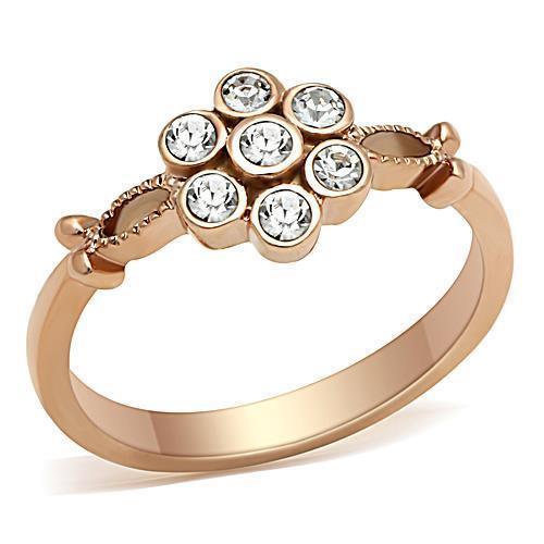 Wedding Rings for Women Engagement Cubic Zirconia Promise Ring Set for Her in Rose Gold Tone Marino - Jewelry Store by Erik Rayo