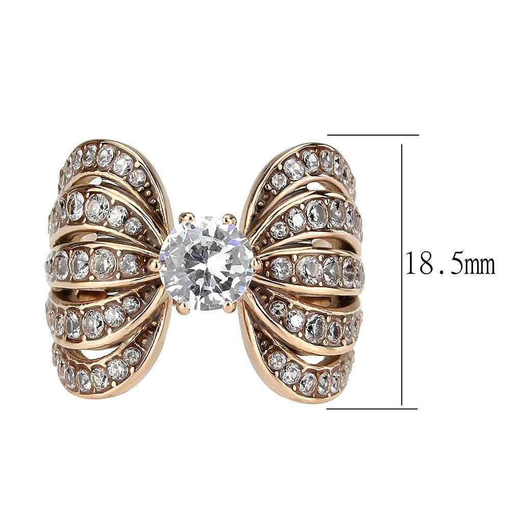 Wedding Rings for Women Engagement Cubic Zirconia Promise Ring Set for Her in Rose Gold Tone TK3786 - Jewelry Store by Erik Rayo