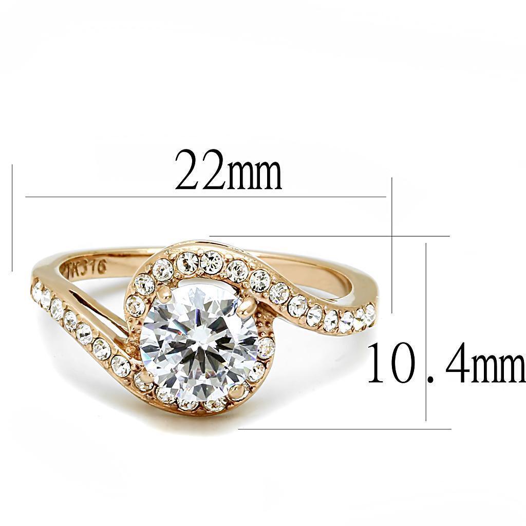 Wedding Rings for Women Engagement Cubic Zirconia Promise Ring Set for Her in Rose Gold Tone Vasto - Jewelry Store by Erik Rayo