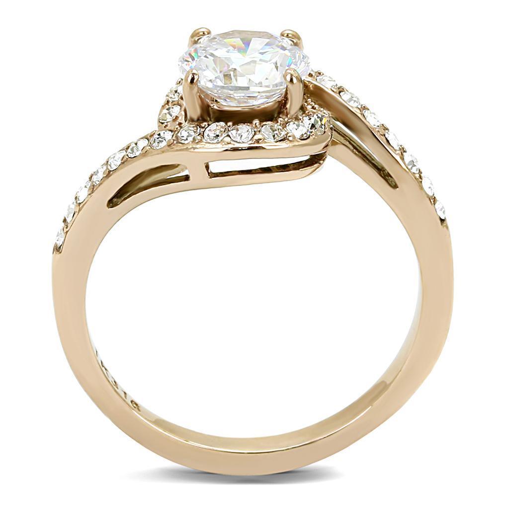 Wedding Rings for Women Engagement Cubic Zirconia Promise Ring Set for Her in Rose Gold Tone Vasto - Jewelry Store by Erik Rayo