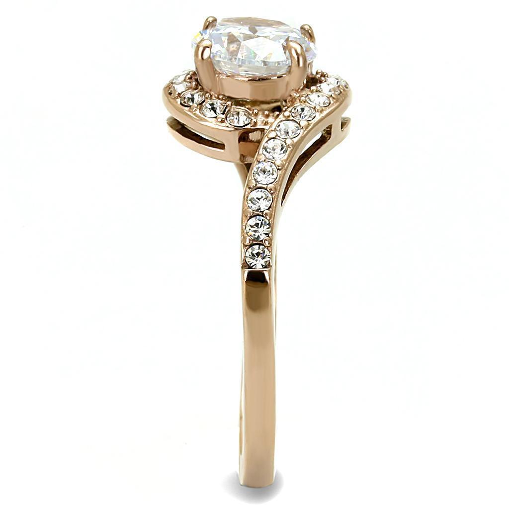Wedding Rings for Women Engagement Cubic Zirconia Promise Ring Set for Her in Rose Gold Tone Vasto - Jewelry Store by Erik Rayo