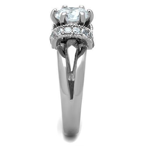 Wedding Rings for Women Engagement Cubic Zirconia Promise Ring Set for Her in Silver Tone Beirut Clear - Jewelry Store by Erik Rayo