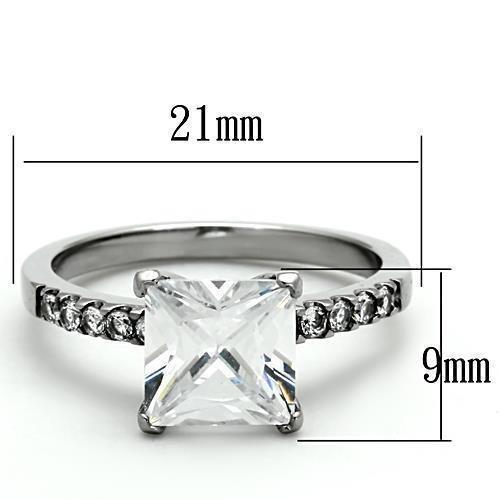 Wedding Rings for Women Engagement Cubic Zirconia Promise Ring Set for Her in Silver Tone Belem Clear - Jewelry Store by Erik Rayo