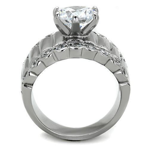 Wedding Rings for Women Engagement Cubic Zirconia Promise Ring Set for Her in Silver Tone Brisbane - Jewelry Store by Erik Rayo