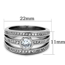 Load image into Gallery viewer, Wedding Rings for Women Engagement Cubic Zirconia Promise Ring Set for Her in Silver Tone Budapest - Jewelry Store by Erik Rayo
