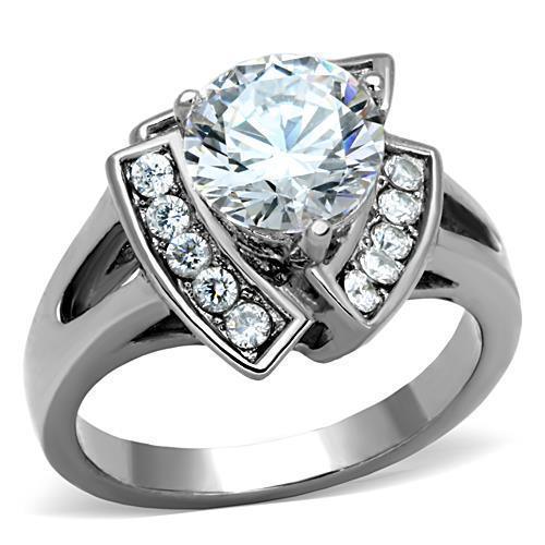 Wedding Rings for Women Engagement Cubic Zirconia Promise Ring Set for Her in Silver Tone Busan - Jewelry Store by Erik Rayo