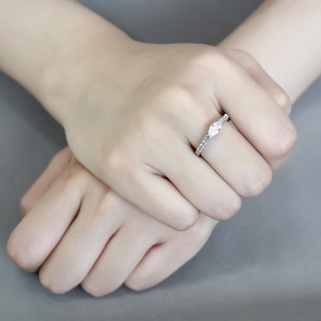 Wedding Rings for Women Engagement Cubic Zirconia Promise Ring Set for Her in Silver Tone Cento - Jewelry Store by Erik Rayo