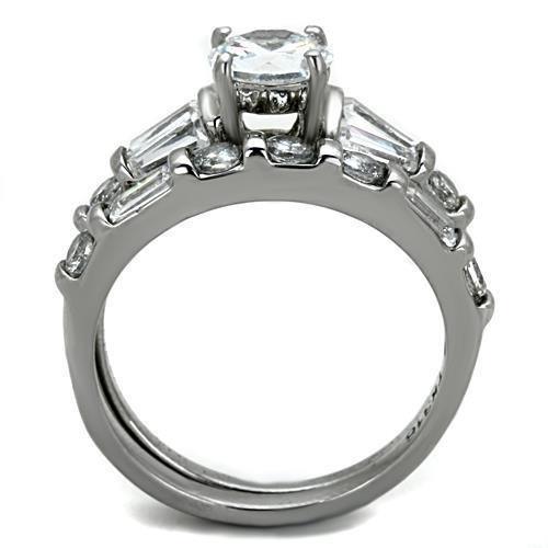 Wedding Rings for Women Engagement Cubic Zirconia Promise Ring Set for Her in Silver Tone Chennai - Jewelry Store by Erik Rayo