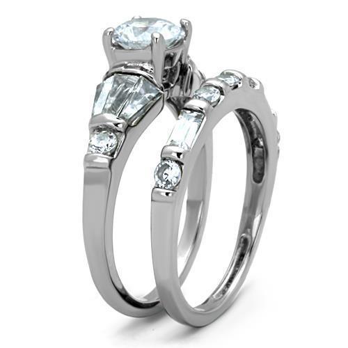 Wedding Rings for Women Engagement Cubic Zirconia Promise Ring Set for Her in Silver Tone Chennai - Jewelry Store by Erik Rayo