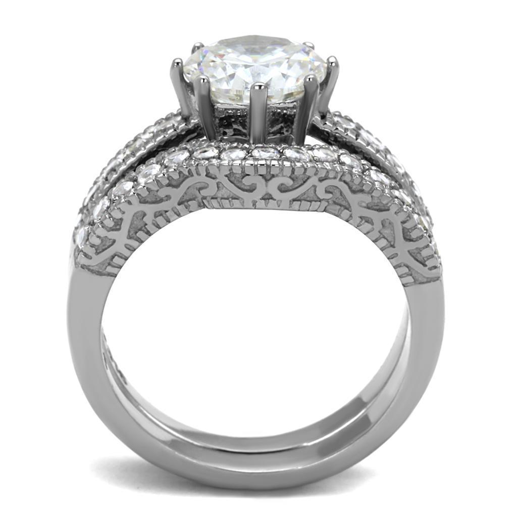 Wedding Rings for Women Engagement Cubic Zirconia Promise Ring Set for Her in Silver Tone Ecatepec - Jewelry Store by Erik Rayo