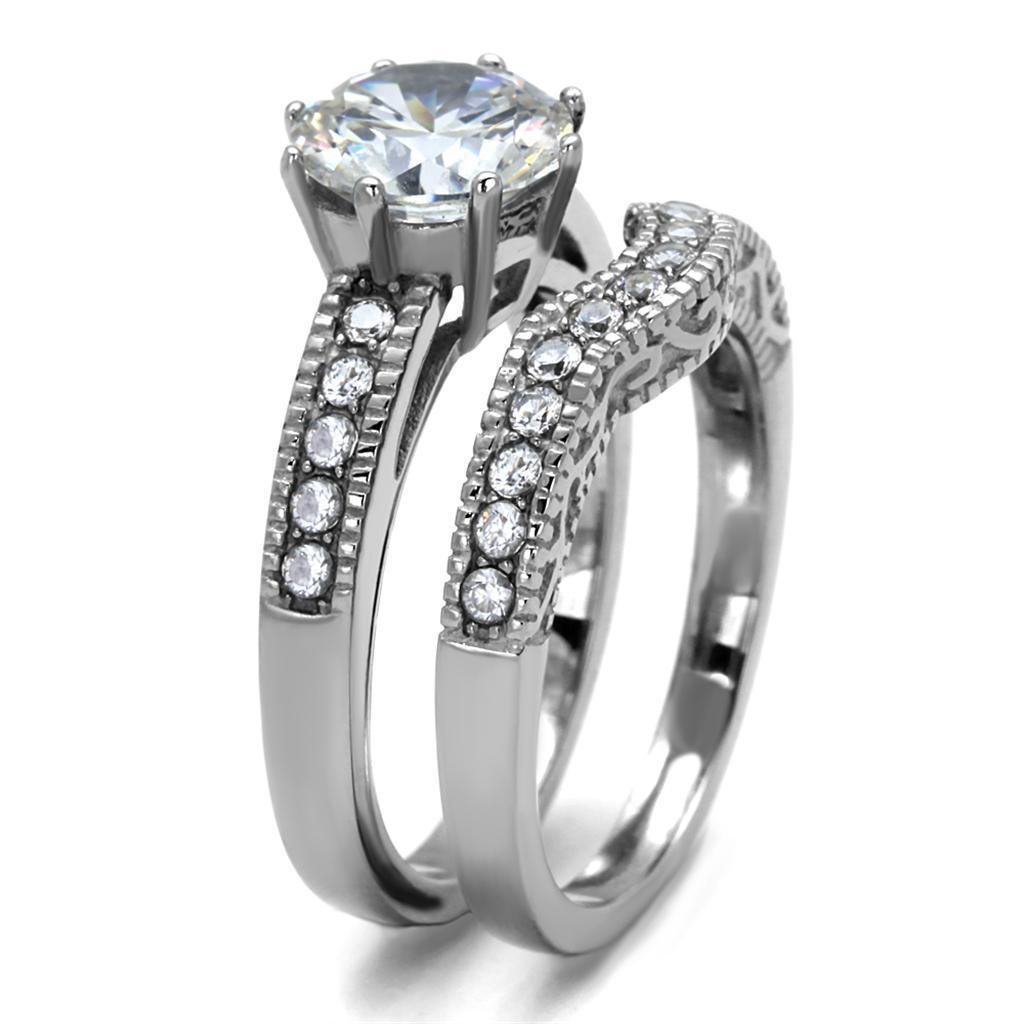 Wedding Rings for Women Engagement Cubic Zirconia Promise Ring Set for Her in Silver Tone Ecatepec - Jewelry Store by Erik Rayo