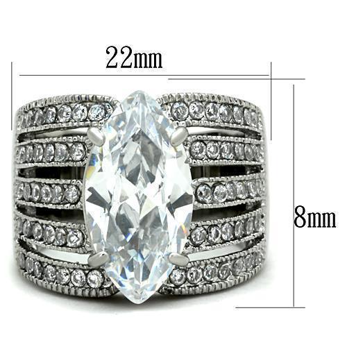 Wedding Rings for Women Engagement Cubic Zirconia Promise Ring Set for Her in Silver Tone Havana - Jewelry Store by Erik Rayo