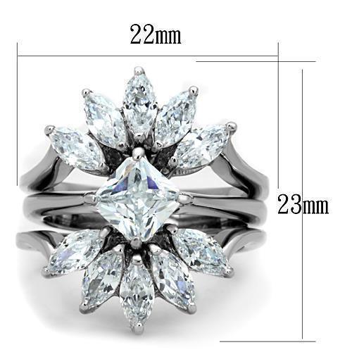 Wedding Rings for Women Engagement Cubic Zirconia Promise Ring Set for Her in Silver Tone Houston - Jewelry Store by Erik Rayo