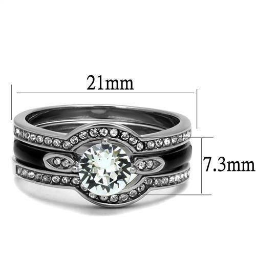 Wedding Rings for Women Engagement Cubic Zirconia Promise Ring Set for Her in Silver Tone Italy - Jewelry Store by Erik Rayo