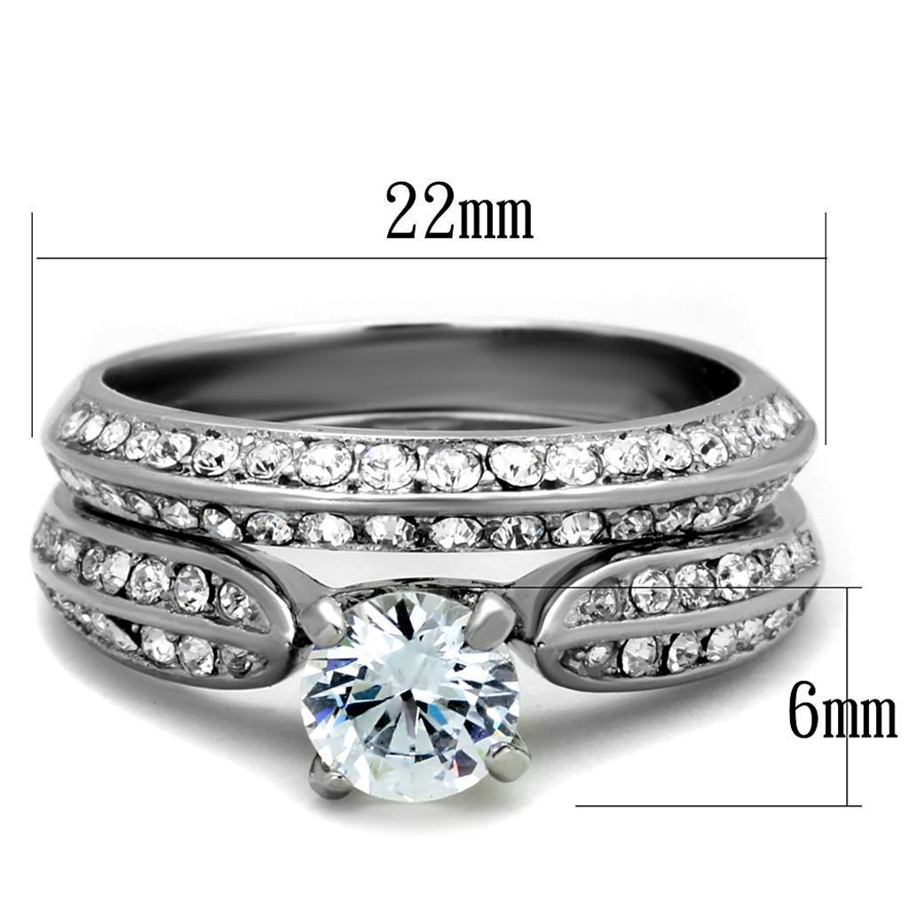 Wedding Rings for Women Engagement Cubic Zirconia Promise Ring Set for Her in Silver Tone Kawasaki - Jewelry Store by Erik Rayo