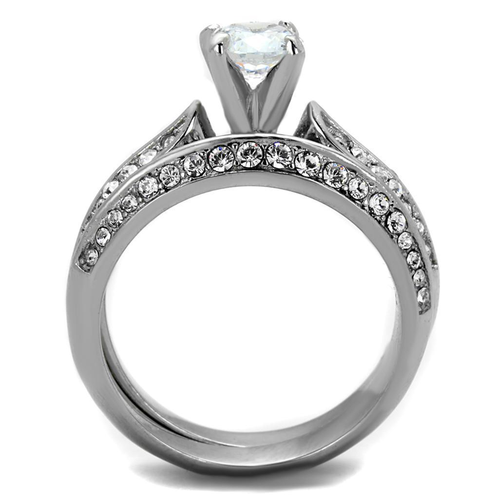 Wedding Rings for Women Engagement Cubic Zirconia Promise Ring Set for Her in Silver Tone Kawasaki - Jewelry Store by Erik Rayo