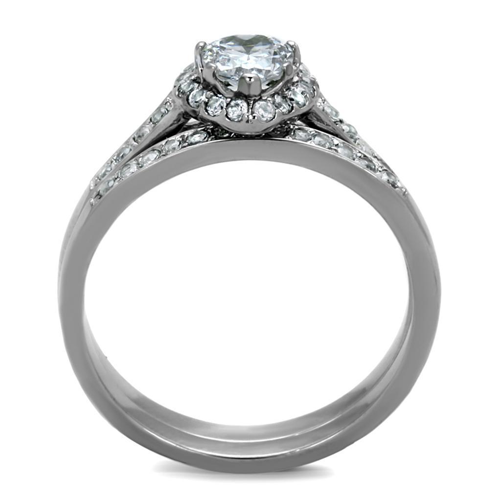 Wedding Rings for Women Engagement Cubic Zirconia Promise Ring Set for Her in Silver Tone LA - Jewelry Store by Erik Rayo