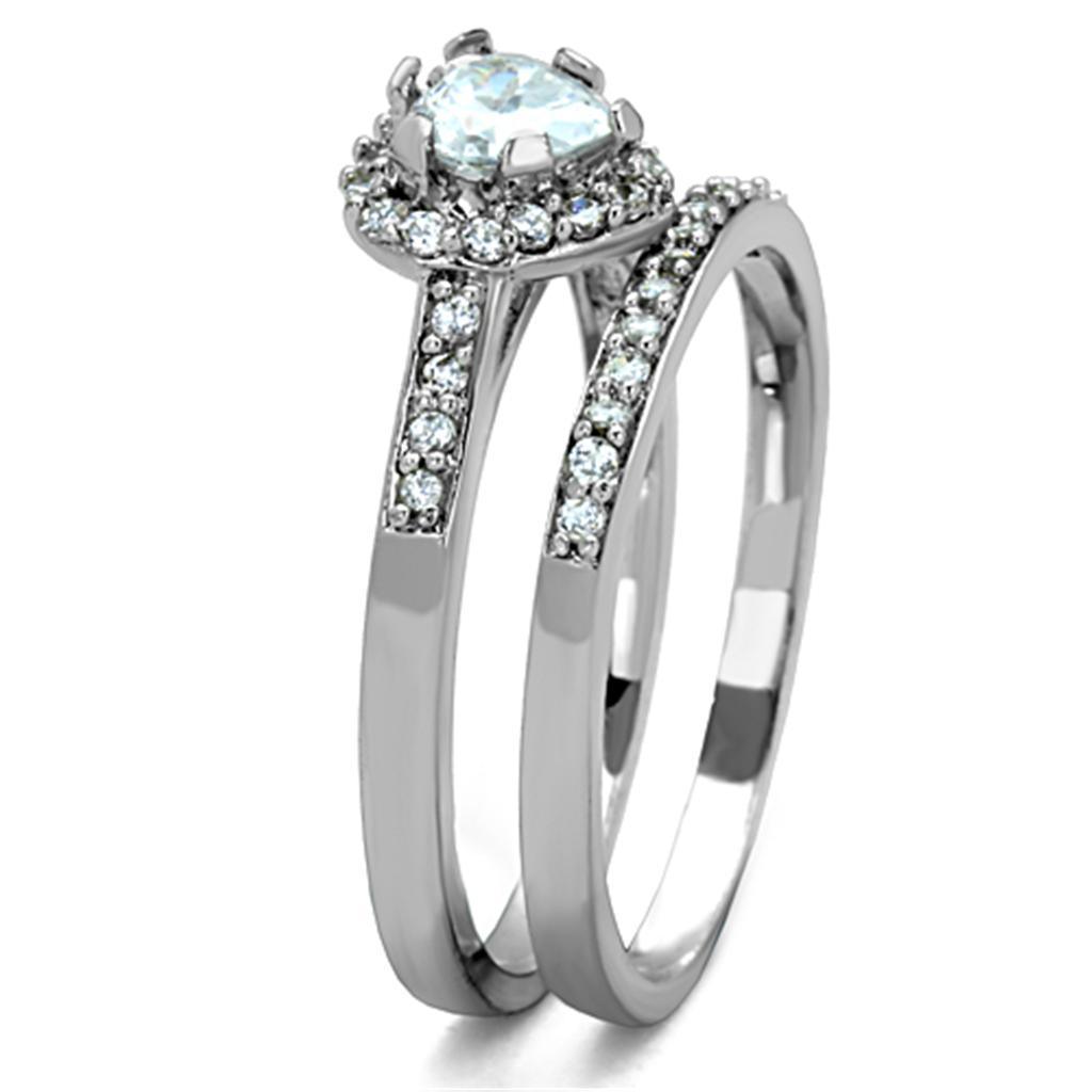 Wedding Rings for Women Engagement Cubic Zirconia Promise Ring Set for Her in Silver Tone LA - Jewelry Store by Erik Rayo