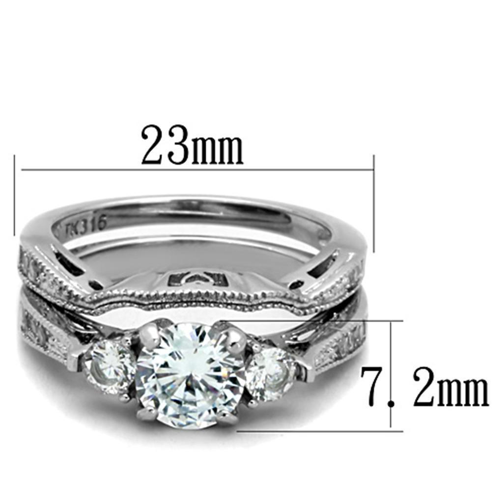 Wedding Rings for Women Engagement Cubic Zirconia Promise Ring Set for Her in Silver Tone Lima - Jewelry Store by Erik Rayo