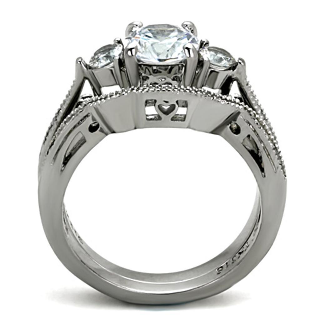Wedding Rings for Women Engagement Cubic Zirconia Promise Ring Set for Her in Silver Tone Lima - Jewelry Store by Erik Rayo
