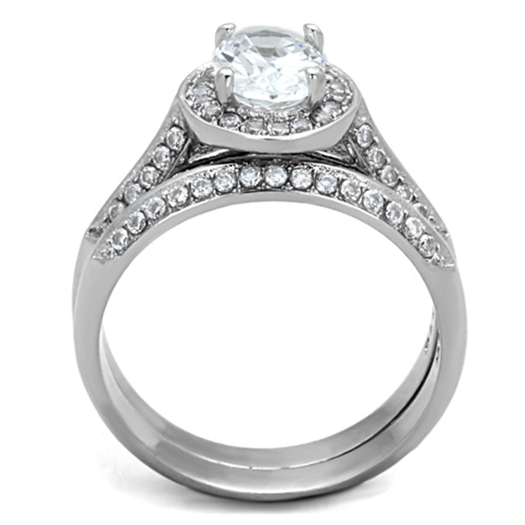 Wedding Rings for Women Engagement Cubic Zirconia Promise Ring Set for Her in Silver Tone Luanda - Jewelry Store by Erik Rayo