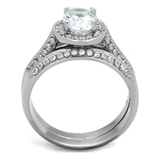 Load image into Gallery viewer, Wedding Rings for Women Engagement Cubic Zirconia Promise Ring Set for Her in Silver Tone Luanda - Jewelry Store by Erik Rayo
