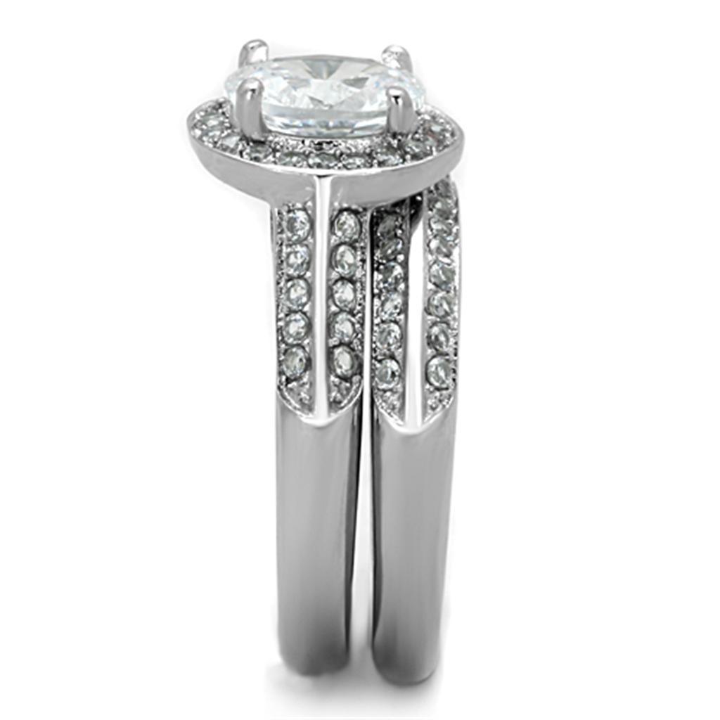 Wedding Rings for Women Engagement Cubic Zirconia Promise Ring Set for Her in Silver Tone Luanda - Jewelry Store by Erik Rayo