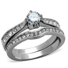 Load image into Gallery viewer, Wedding Rings for Women Engagement Cubic Zirconia Promise Ring Set for Her in Silver Tone Manaus - Jewelry Store by Erik Rayo
