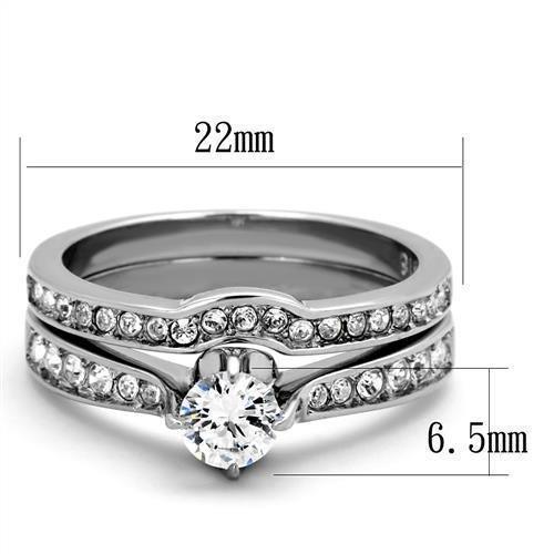 Wedding Rings for Women Engagement Cubic Zirconia Promise Ring Set for Her in Silver Tone Manaus - Jewelry Store by Erik Rayo