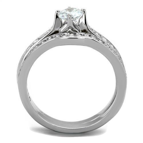 Wedding Rings for Women Engagement Cubic Zirconia Promise Ring Set for Her in Silver Tone Manaus - Jewelry Store by Erik Rayo
